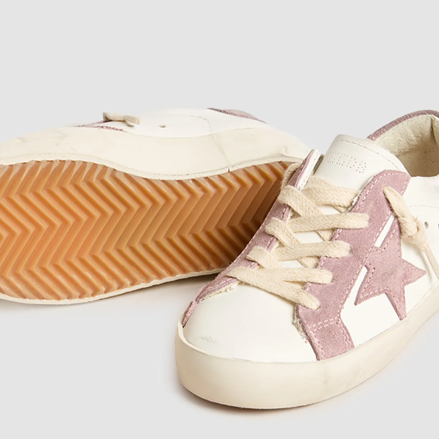 Golden Goose Baby Sneakers Super Star White And Mauve