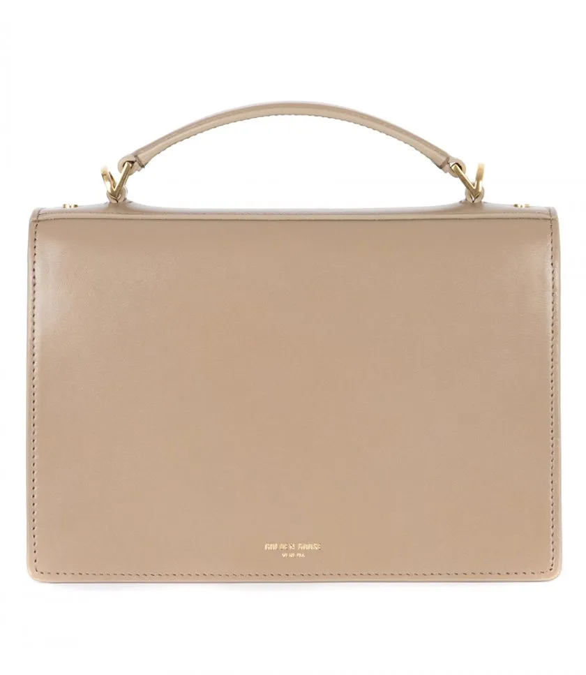 GOLDEN GOOSE VENEZIA BAG IN BEIGE BOARDED LEATHER WITH GOLD DETAILS