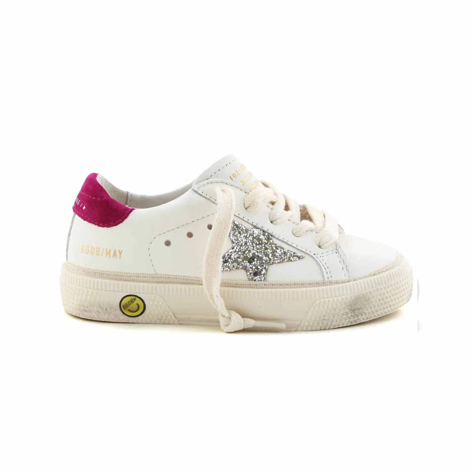 Golden Goose White And Magenta May Sneakers For Girls