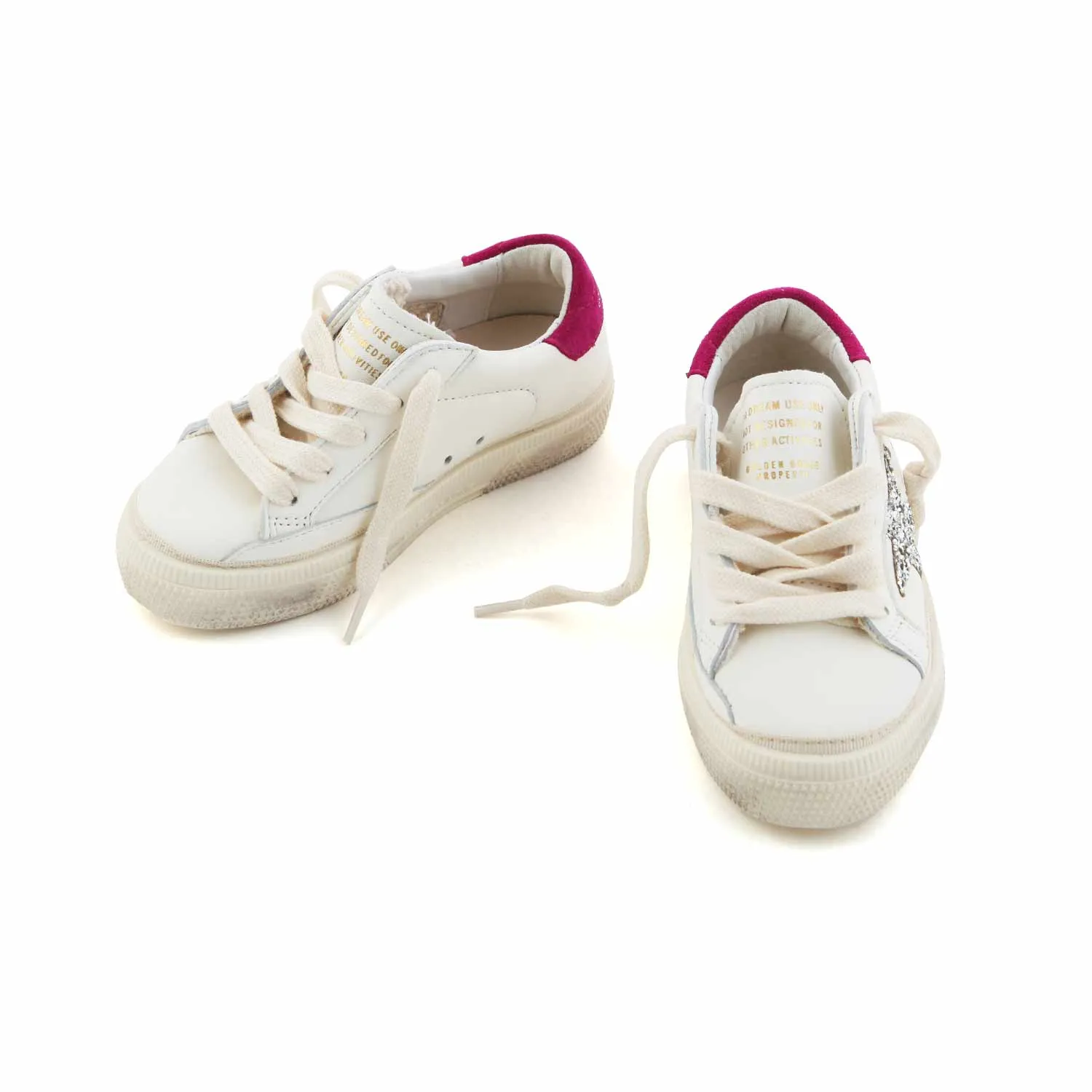 Golden Goose White And Magenta May Sneakers For Girls