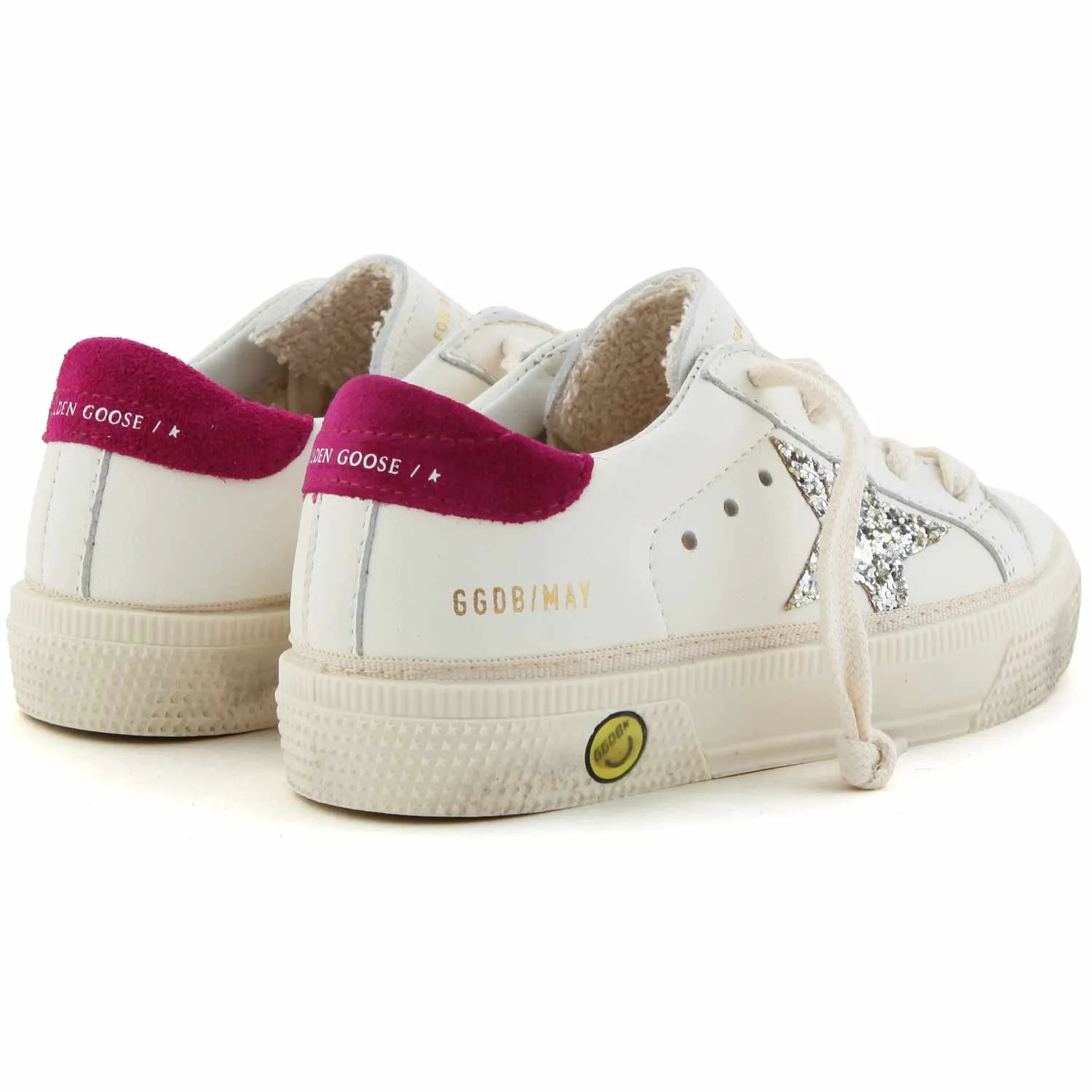 Golden Goose White And Magenta May Sneakers For Girls