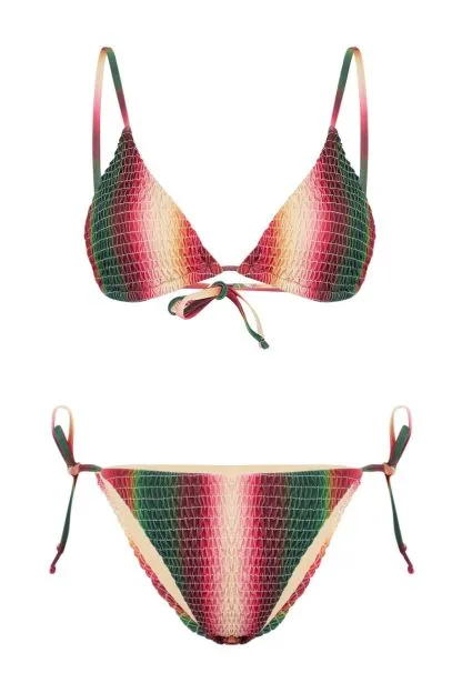 Gradient Triangle Glitter Regular Bikini Set