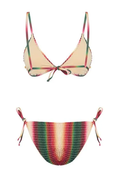 Gradient Triangle Glitter Regular Bikini Set