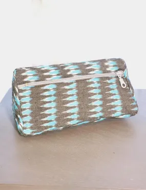 Grey Teal Ikat Toiletry Bag