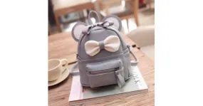 Grey White Bow Mouse Ears Mini Backpack Cross Body Bag