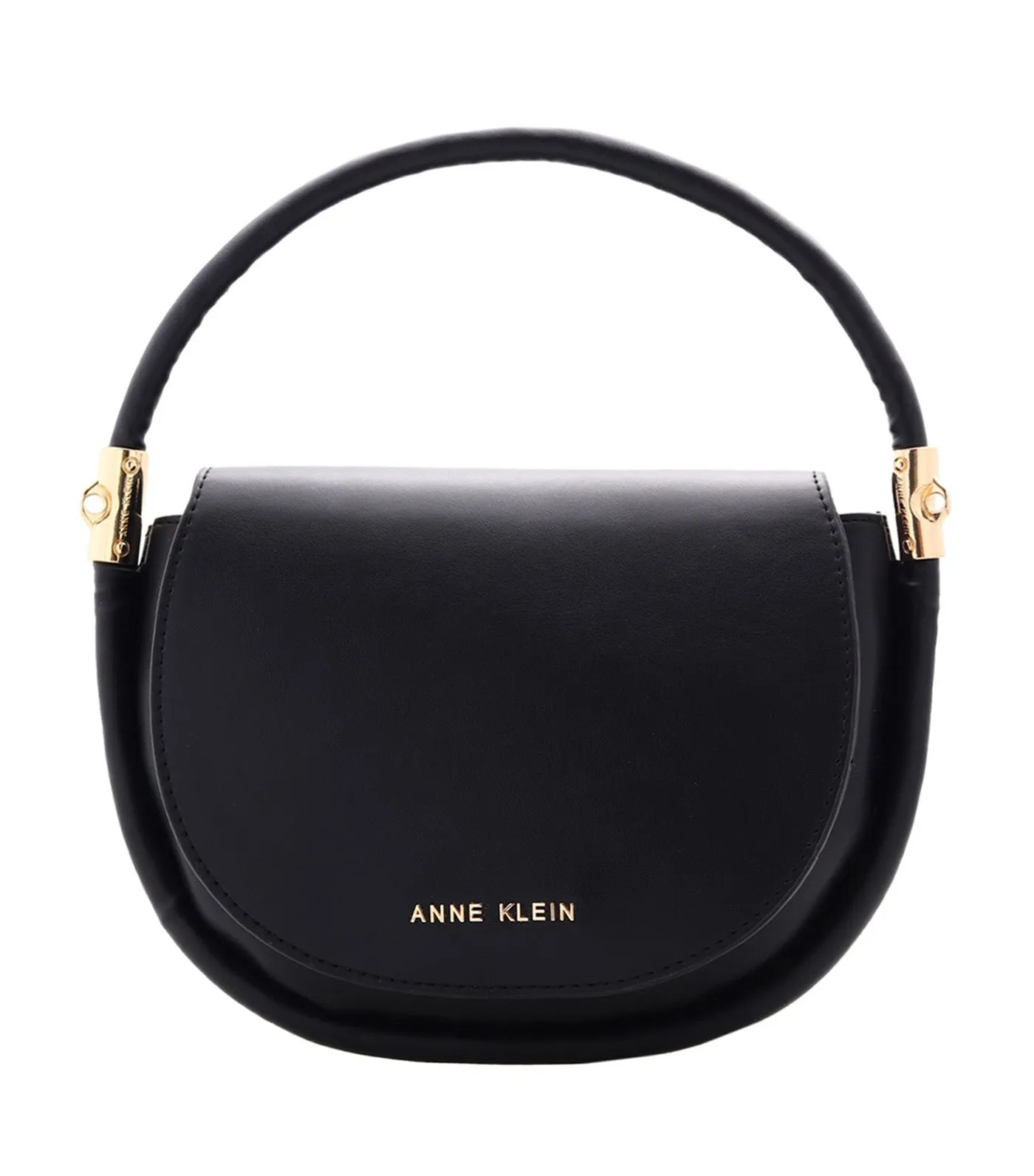 Half Moon Flap Shoulder Bag Black