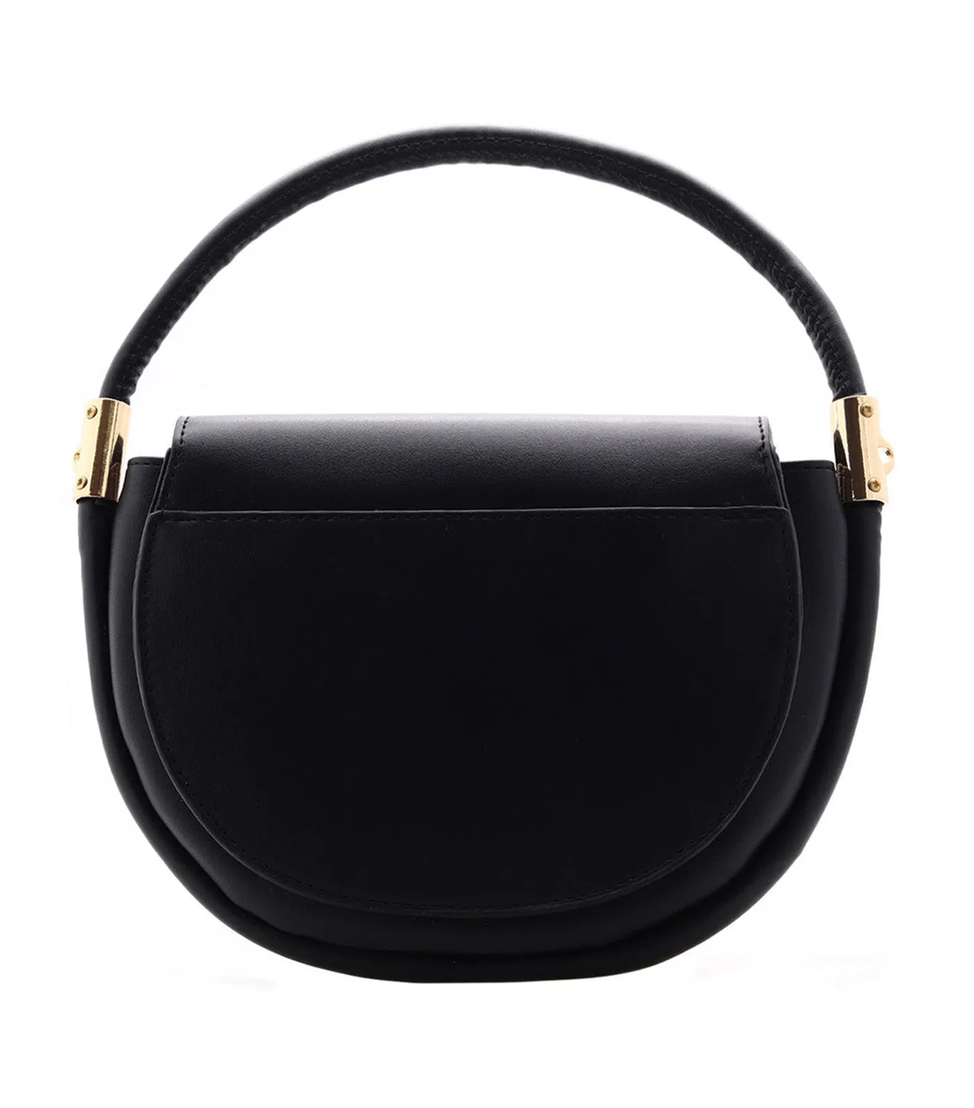 Half Moon Flap Shoulder Bag Black