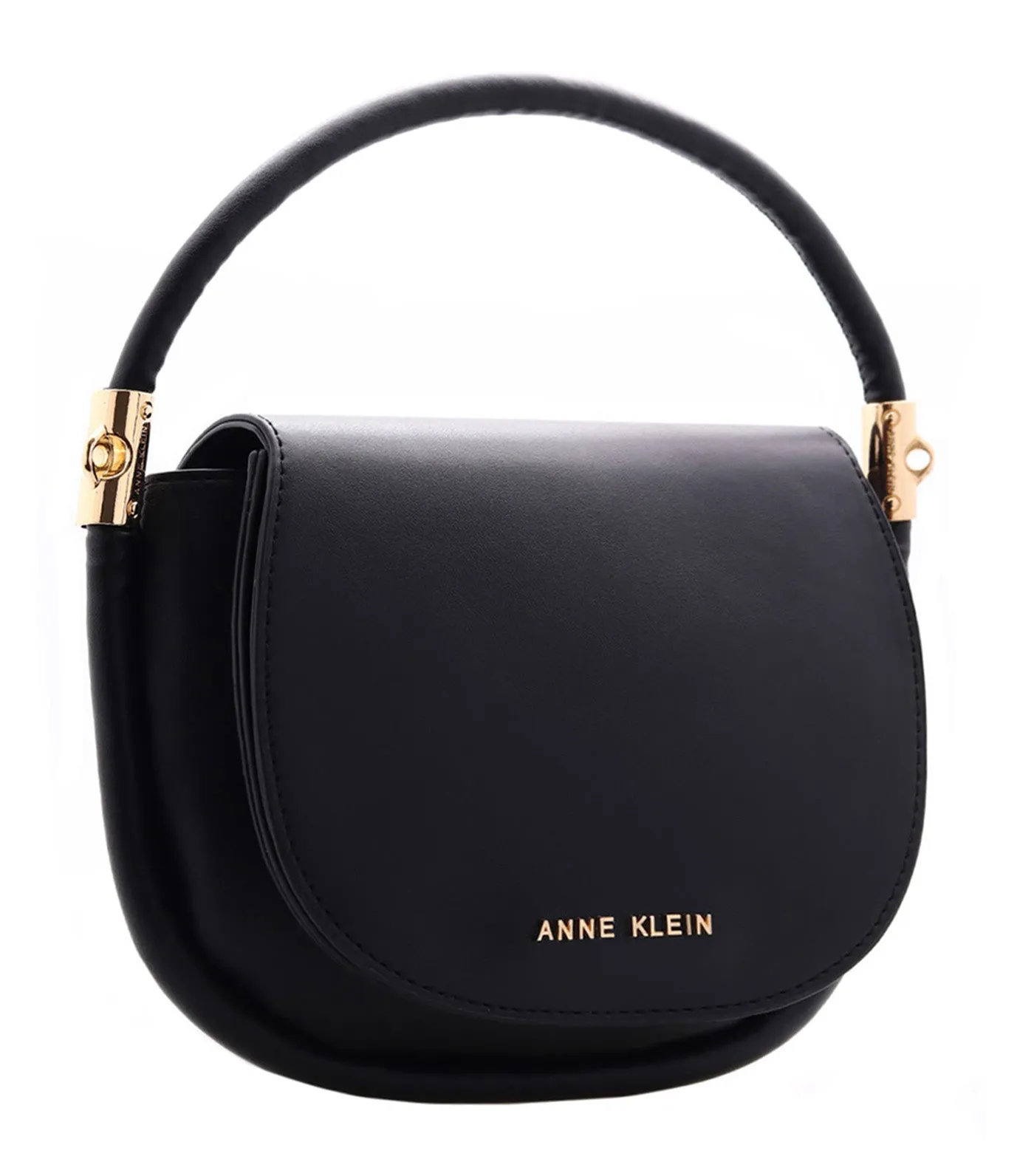 Half Moon Flap Shoulder Bag Black