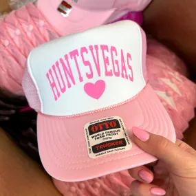 Huntsvegas Foam Trucker Hat in Light Pink