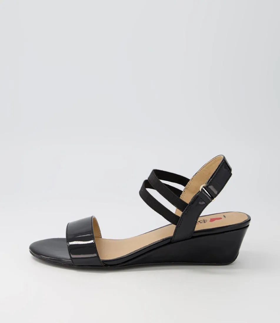 I LOVE BILLY Braseto Black Patent Pu Sandals