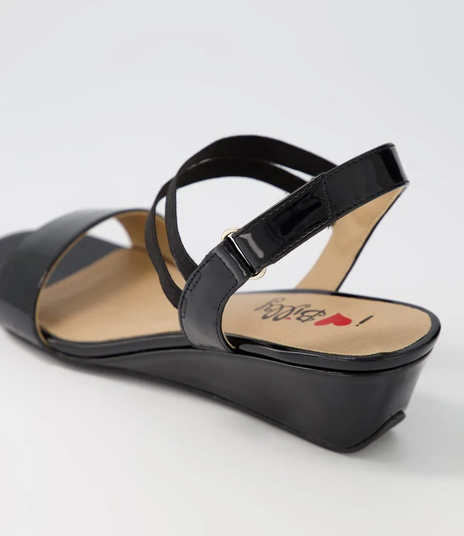 I LOVE BILLY Braseto Black Patent Pu Sandals