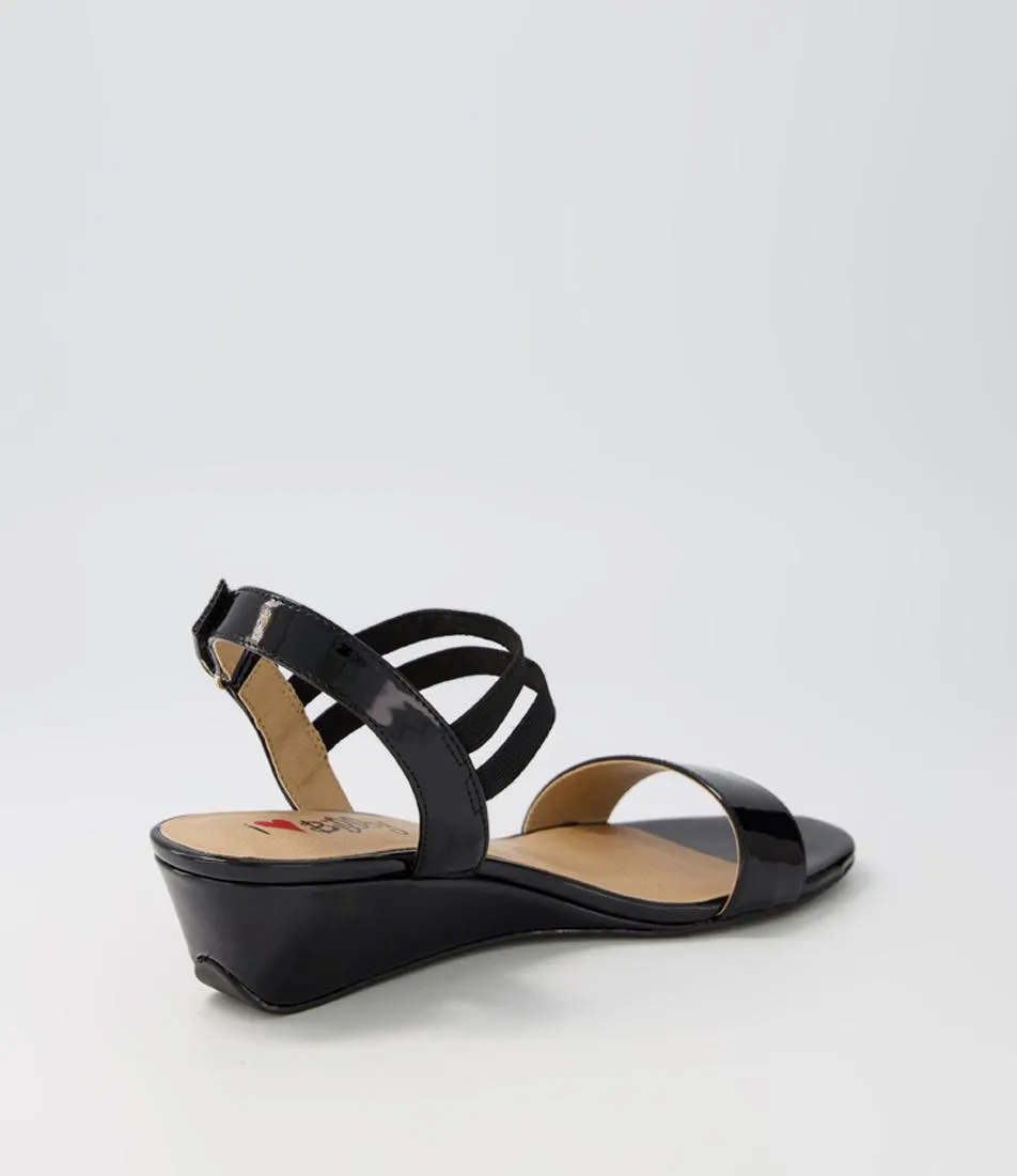 I LOVE BILLY Braseto Black Patent Pu Sandals