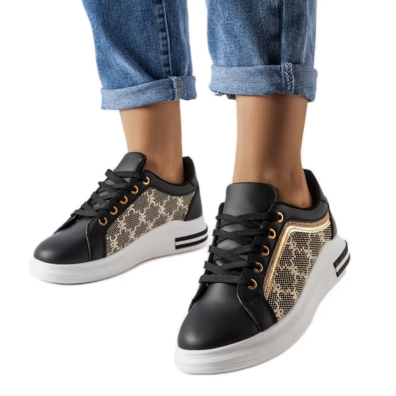 Inna Black sneakers with gold insert from Agostina