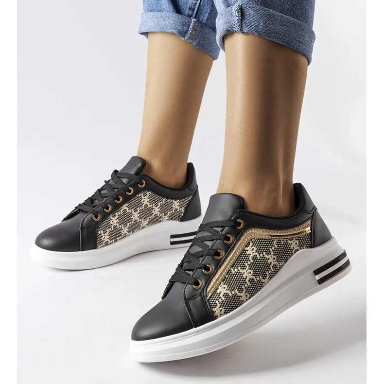 Inna Black sneakers with gold insert from Agostina