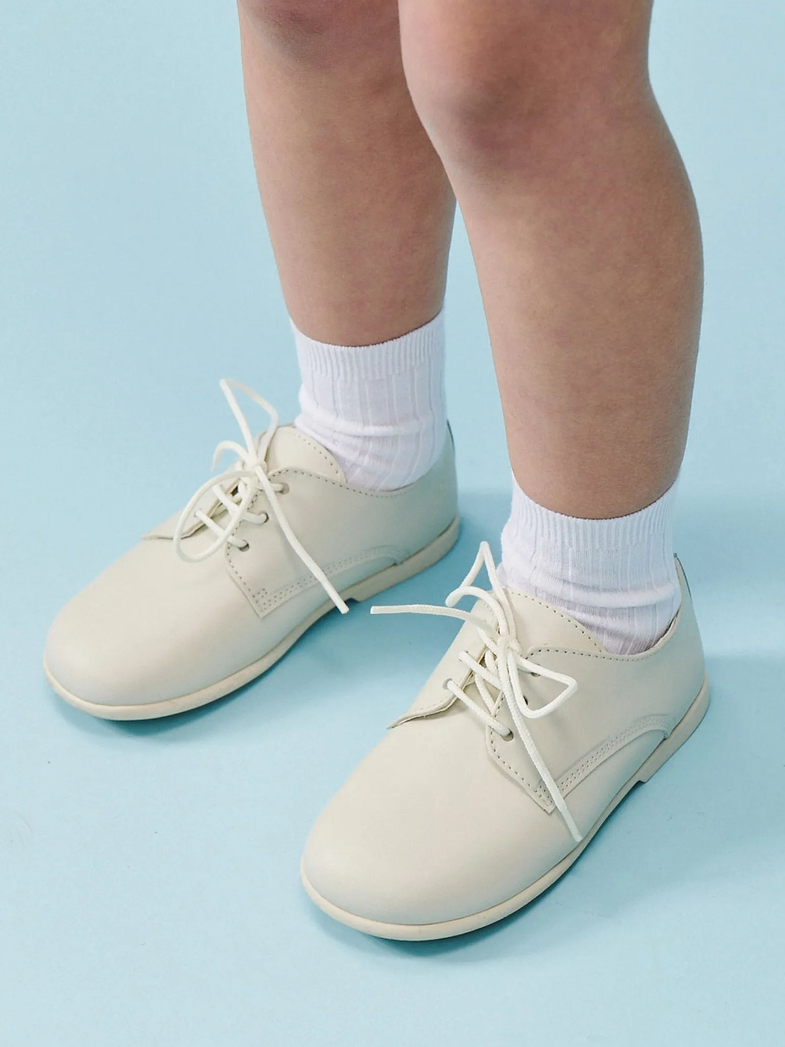 Ivory Leather Toddler Inglesito Ceremony Shoes