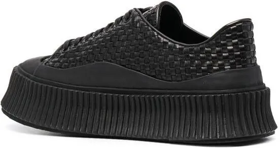 Jil Sander woven leather sneakers Black