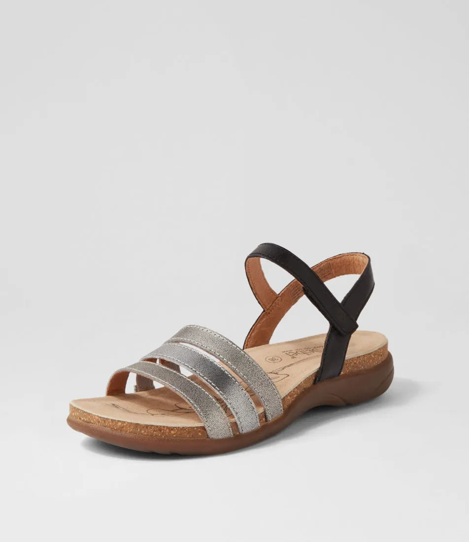 JOSEF SEIBEL Riley 1 Basalt Kombi Leather Sandals