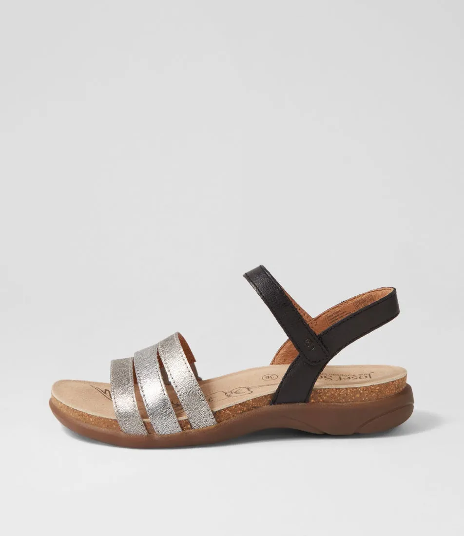 JOSEF SEIBEL Riley 1 Basalt Kombi Leather Sandals