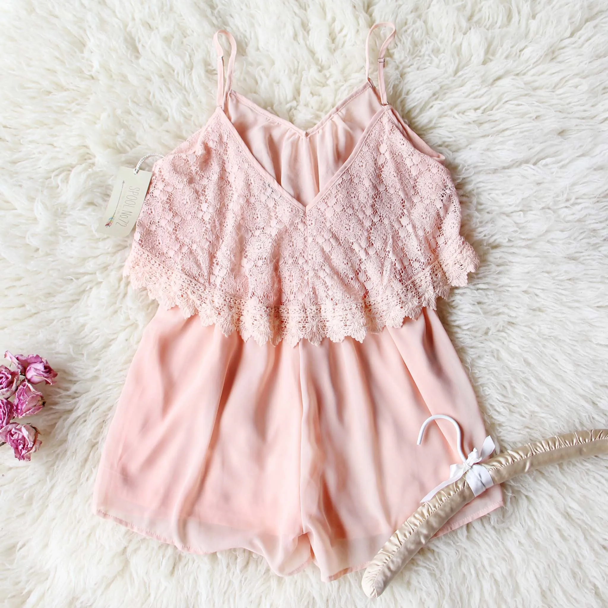 Just Peachy Lace Romper