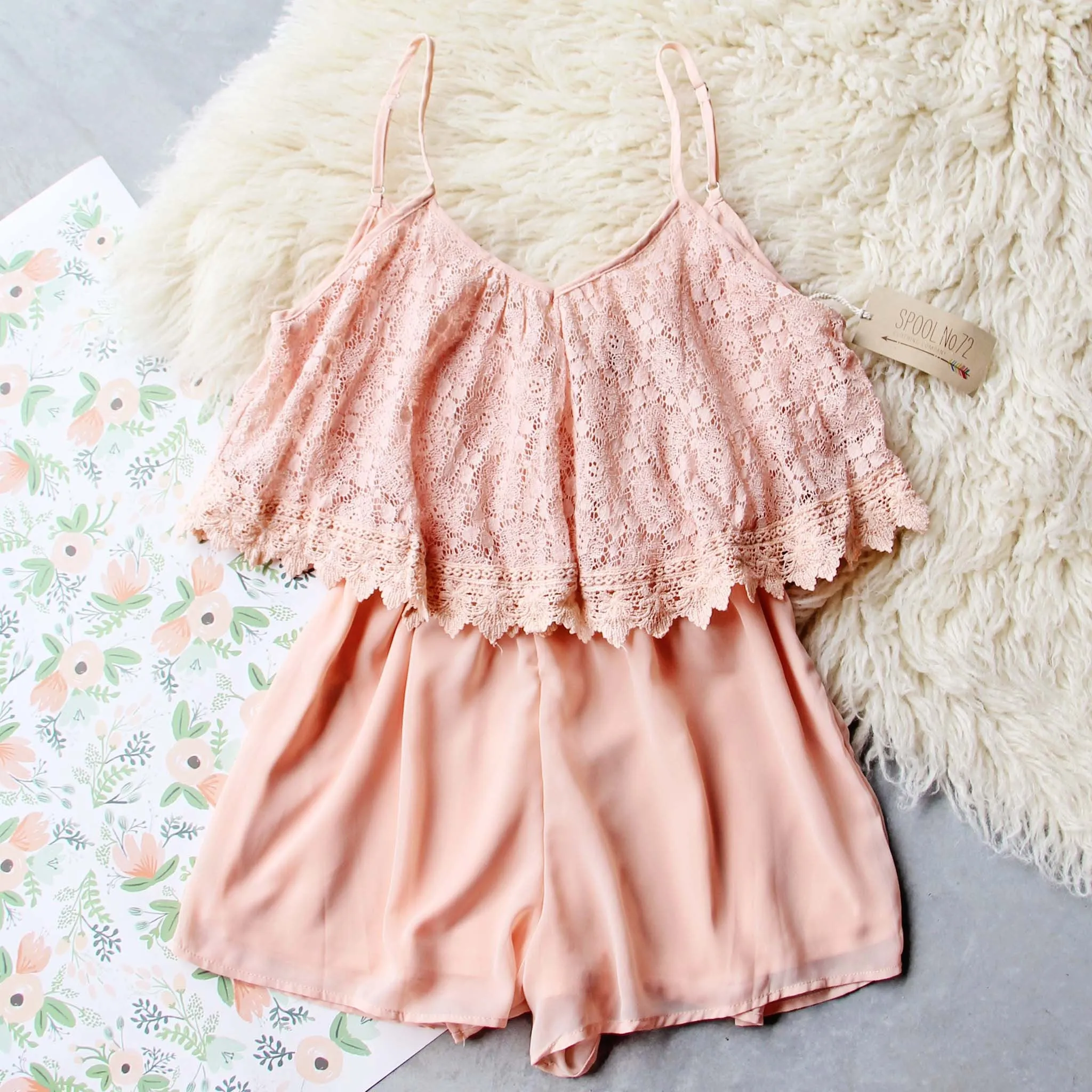 Just Peachy Lace Romper