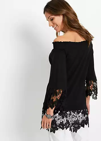 Lace Hem Jersey Tunic by bonprix | Look Again