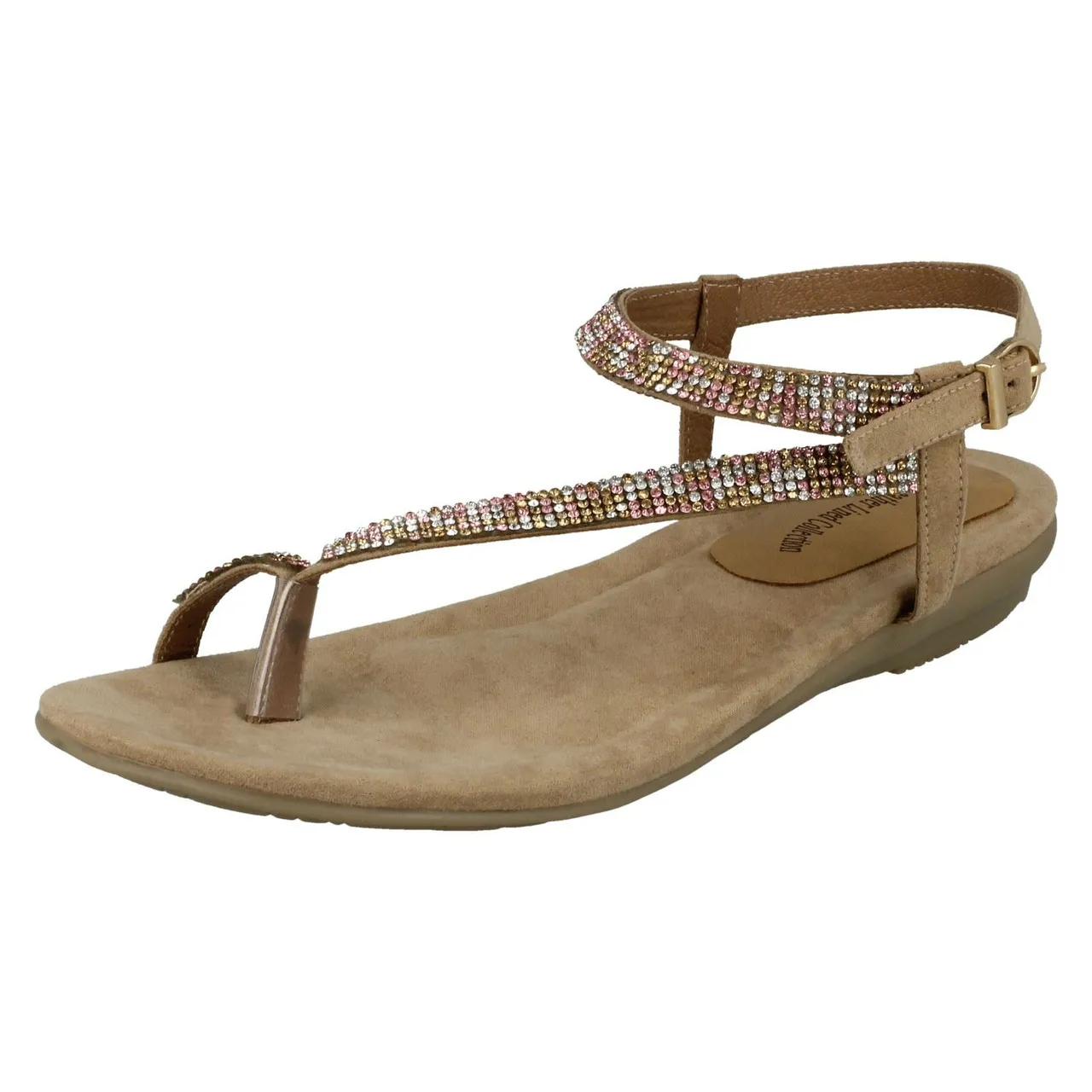 Ladies Leather Collection Y Strap Toe Loop Sandals