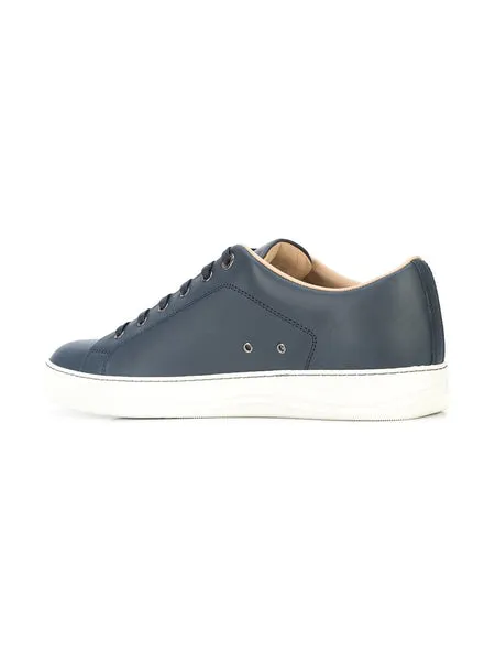 LANVIN Casual Low-Top Nappa Calfskin Sneakers, Navy