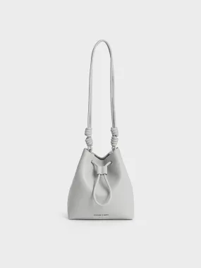 Leia Knotted Bucket Bag - Grey