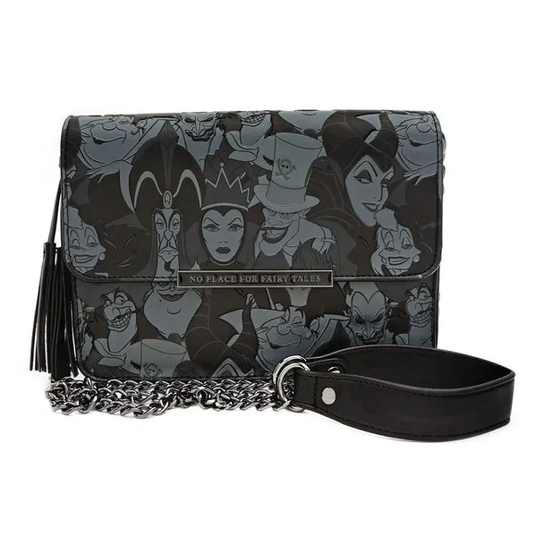 Loungefly X Disney Villains All Over Print Tassel Cross Body Bag