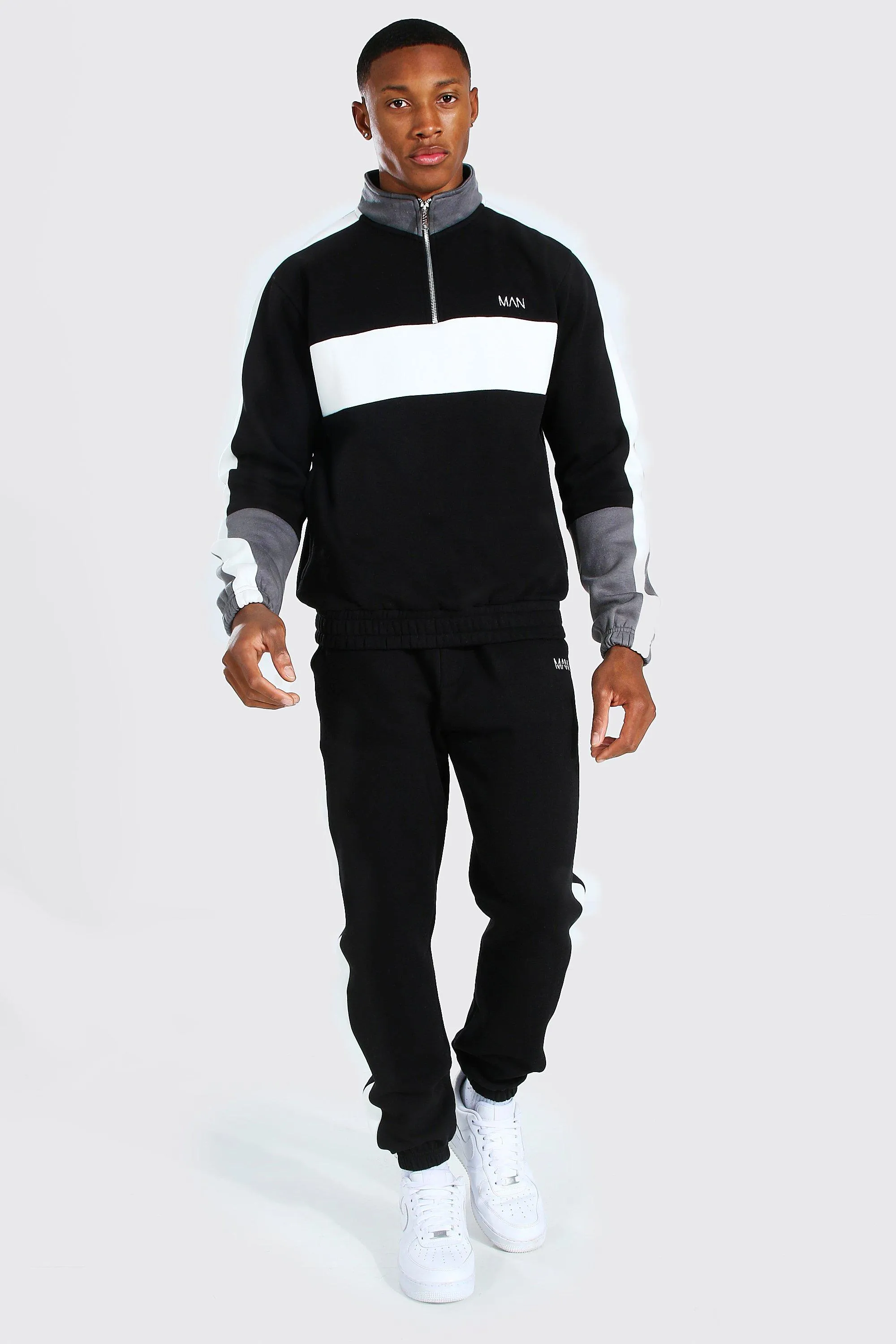 MAN Colour block Half Zip Tracksuit