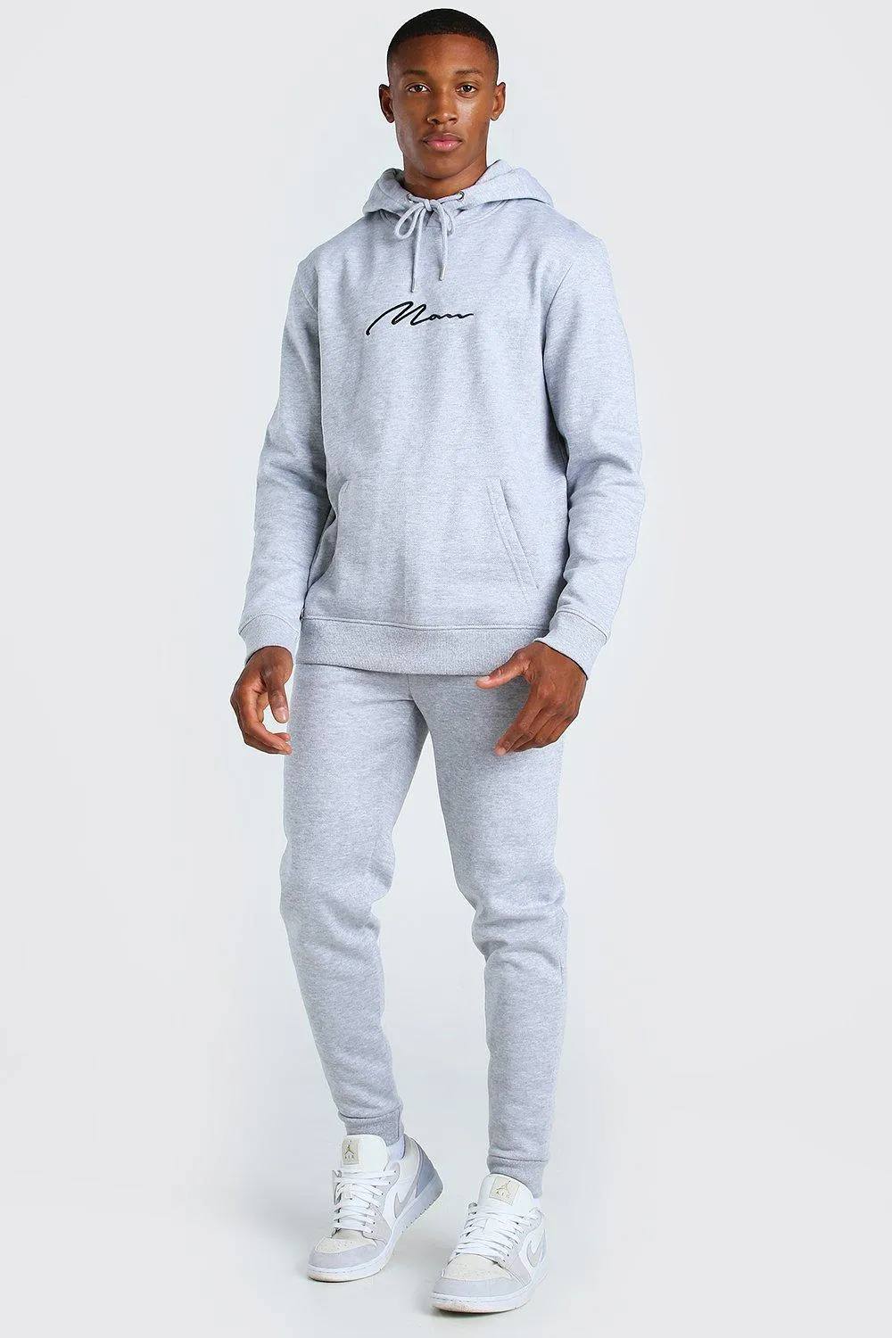 MAN Signature Regular Hooded Tracksuit | boohooMAN UK