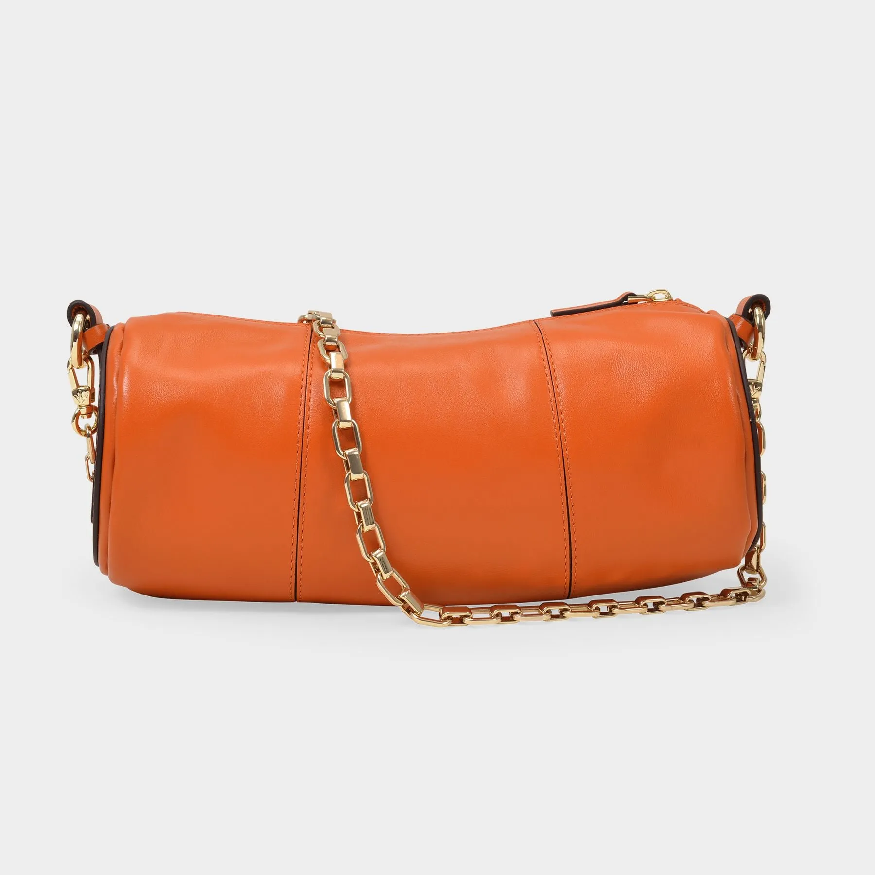 Manu Atelier  Cylinder Bag in Orange Leather