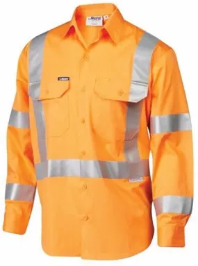 Master Workwear 7WM421 Shirt - Hi-Vis - NSW-Rail Comp - Cotton - Orange - S