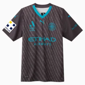 Melbourne City FC Replica 23/24 THIRD Jersey - Youth 8-16 years | Dark Coal-Cast Iron-MCFC | PUMA Cyber Deals | PUMA 