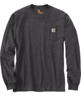 Men's Workwear Pkt Ls T Shrt - Carbon Heather - 4XL REG