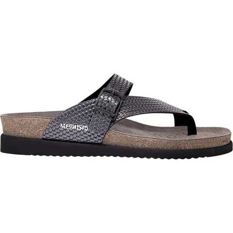 Mephisto Womens Helen Plus Sandals (Wide) - Grey Twist