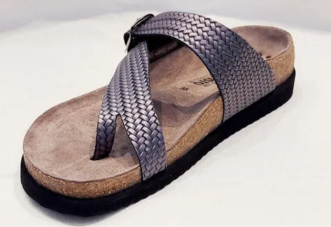 Mephisto Womens Helen Plus Sandals (Wide) - Grey Twist