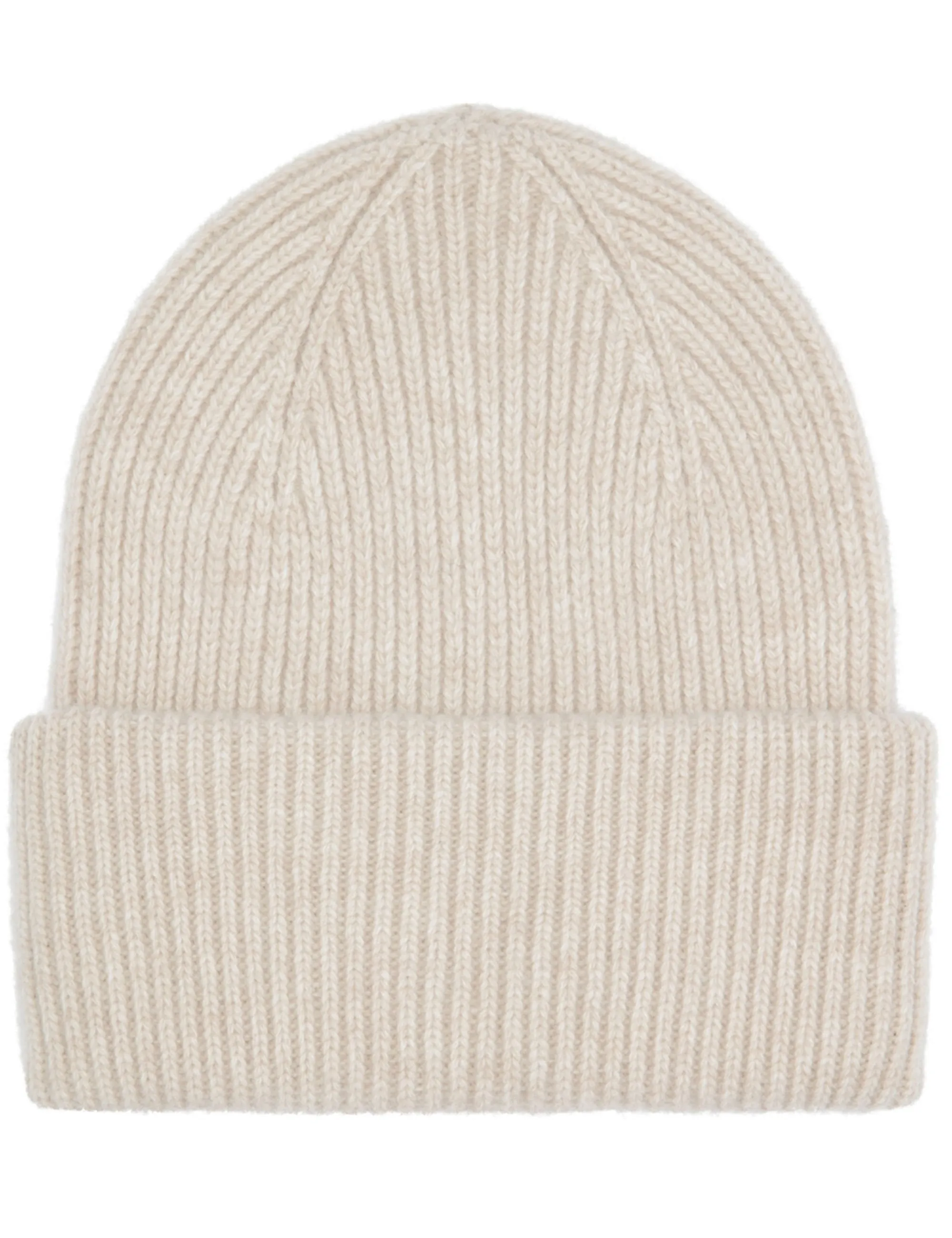 Merino Wool Chunky Beanie Hat - Ivory White