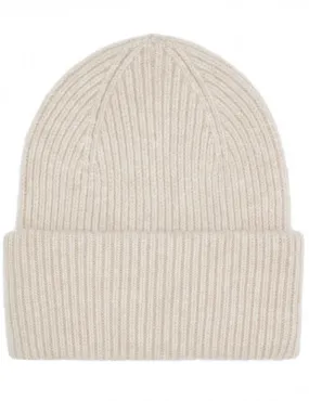 Merino Wool Chunky Beanie Hat - Ivory White