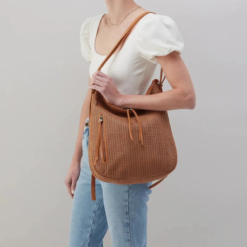 Merrin Convertible Backpack | Raffia with Leather Trim