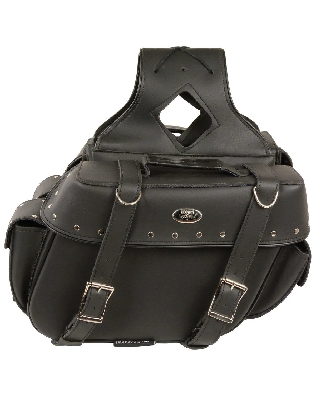 Milwaukee Leather Medium Zip-Off Throw Over Riveted Saddle Bag