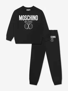 Moschino Boys Milano Logo Tracksuit in Black