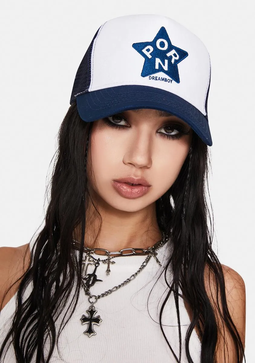 Navy Porn Star Trucker Hat-