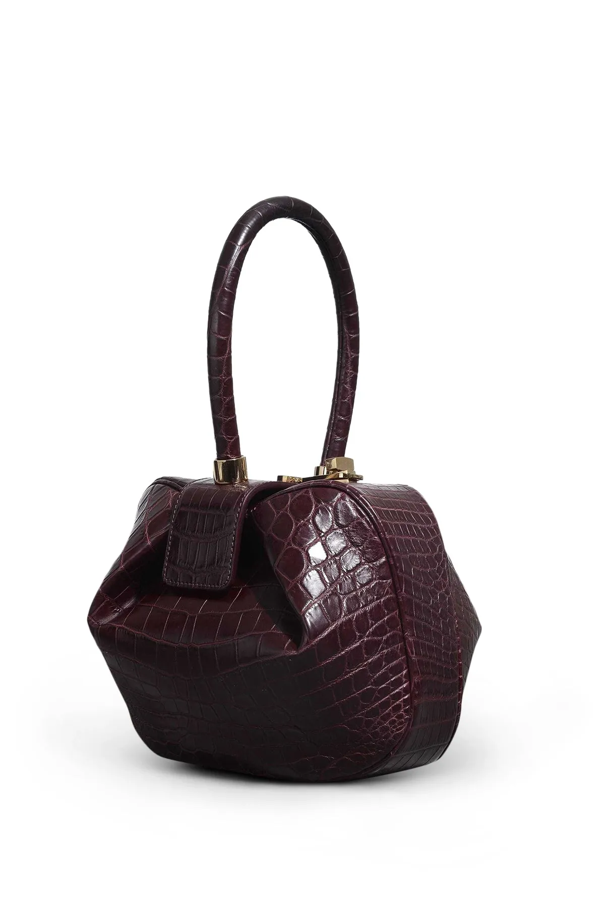 Nina Bag in Bordeaux Crocodile Leather