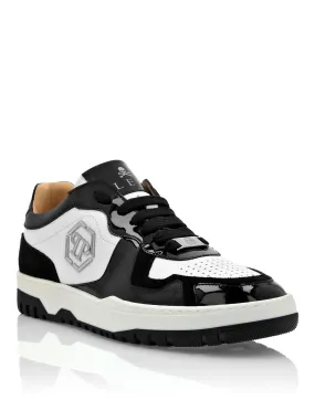 PHILIPP PLEIN Mix Leather Lo-Top Sneakers