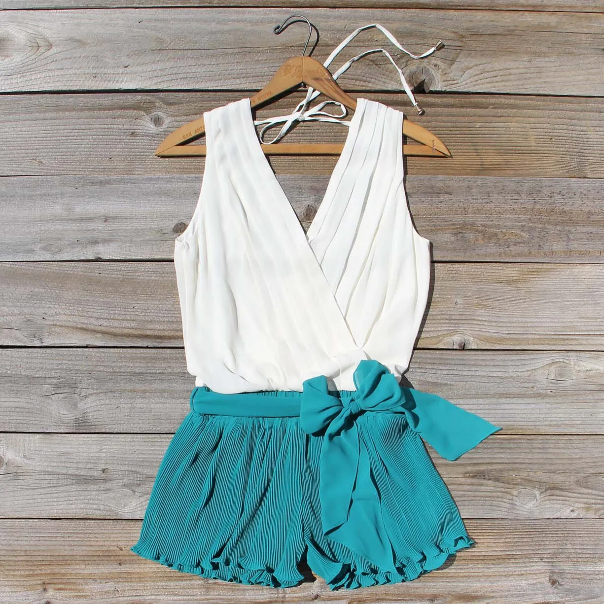 Pintucks & Chiffon Romper