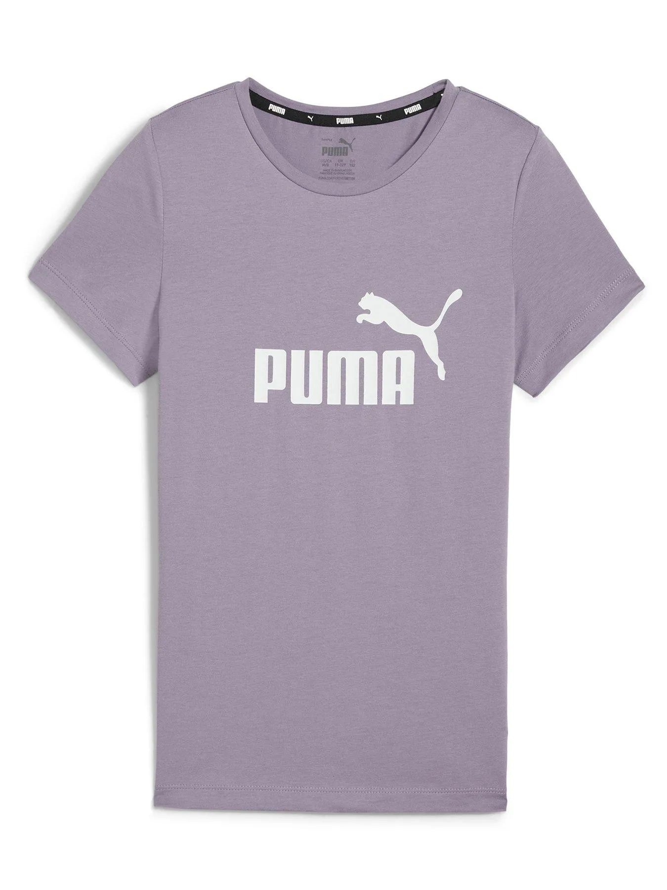 Puma Girls Essentials Logo Tee - Purple