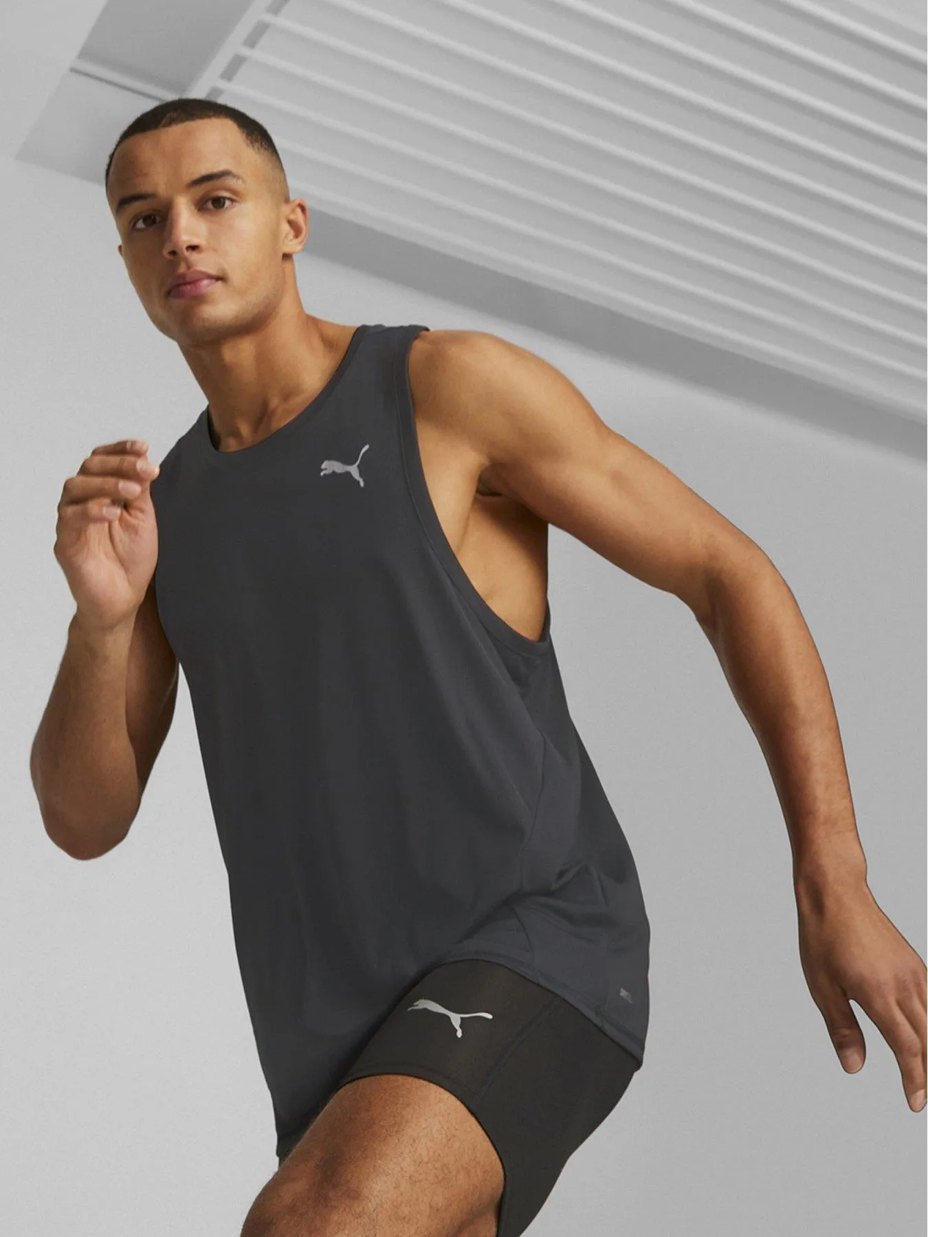 Puma Mens Running Favorite Singlet - Black