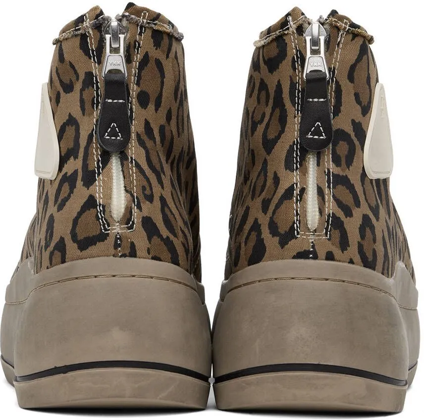 R13 Brown Leopard Kurt Sneakers