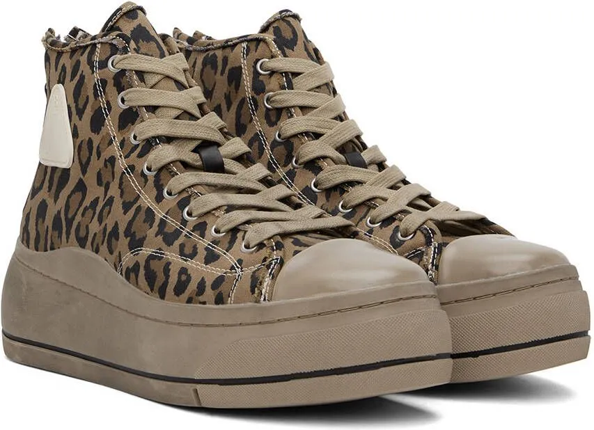 R13 Brown Leopard Kurt Sneakers